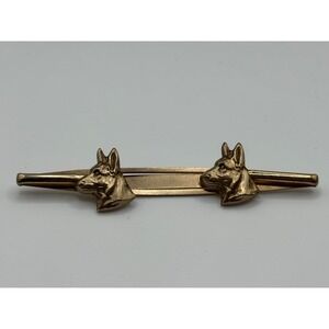 Vintage German Shepherd Dog Tie Bar Gold Tone